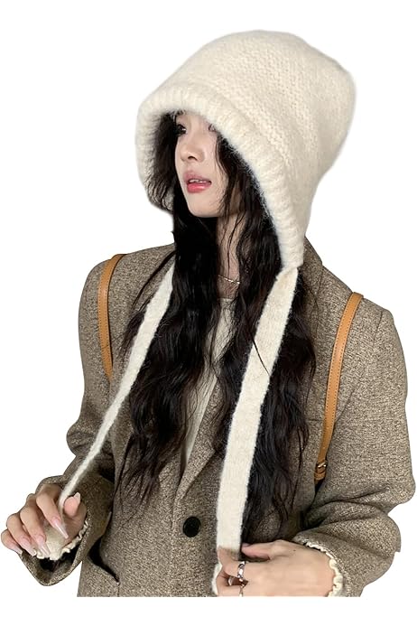 Scarf Hat Winter Knitted Winter Hat Windproof Hooded Scarf