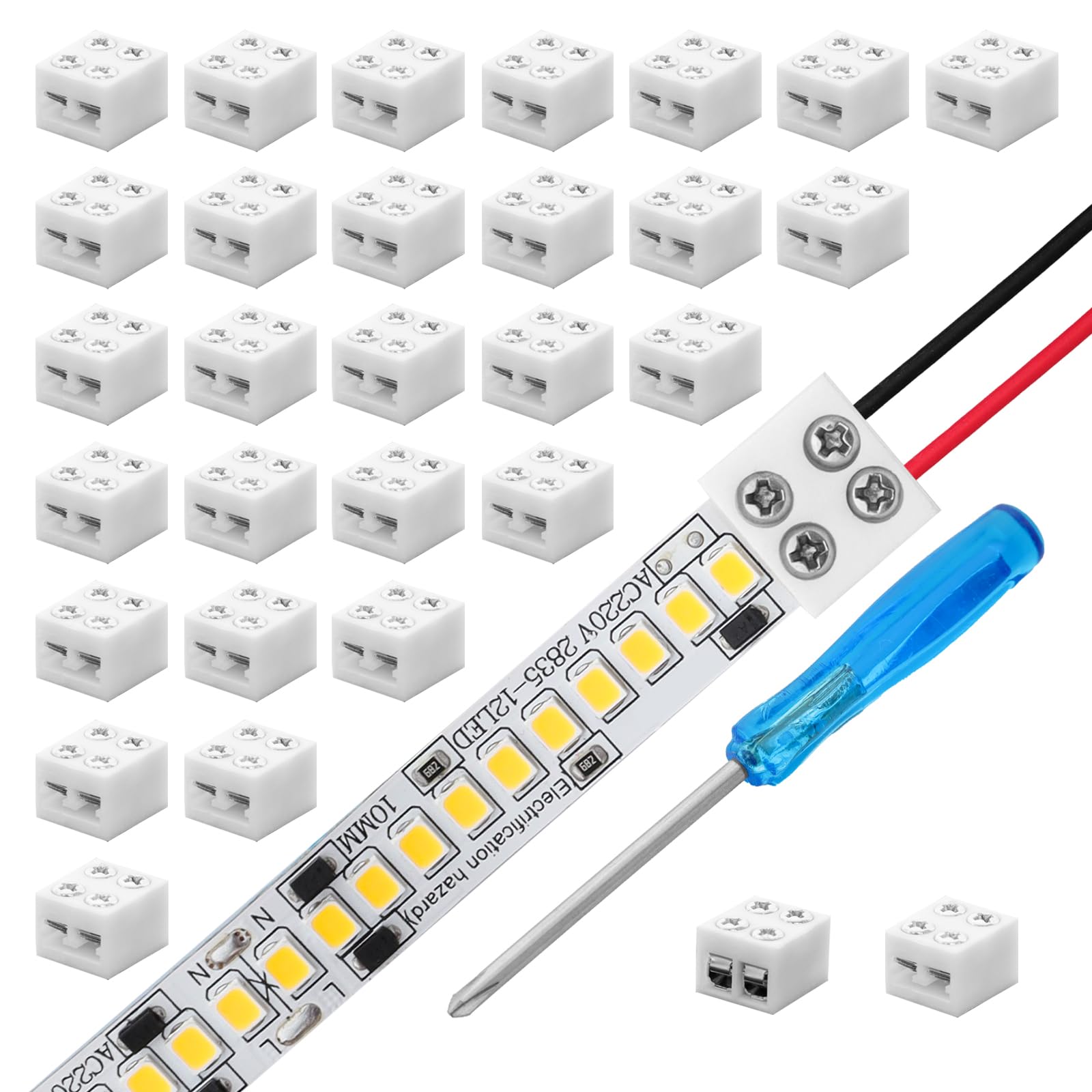 Gvhntk 30 Pack Solderless LED Tape Light Connectors