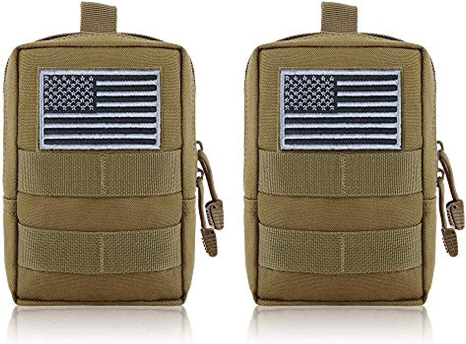 FUNANASUN 2 Pack Molle Pouches Tactical Compact Water Resistant EDC Pouch (Black) : Sports & Outdoors