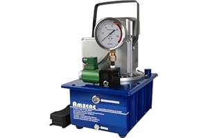 AMZCNC Electric Hydraulic Pump Power Pack Unit 2 Stage Single Acting 110V/120V 10k psi(10000Psi One Way)