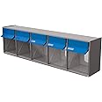 Ideal BNZ Ideal Security Inc Plastic Storage, Stackable Organizer for Everything from DIY to Crafts Tilt G2, 5 Bins, Grey