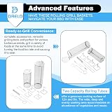 DRELD Stainless Steel Rolling Grill Basket Set w/ Forks for Veggies Meat Fish view 2