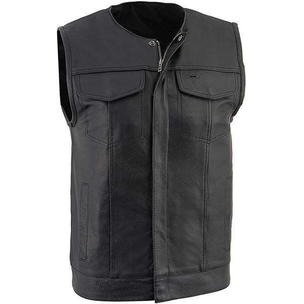 Amazon.com: Vance Leather Men's Black Denim Biker Motorcycle Vest