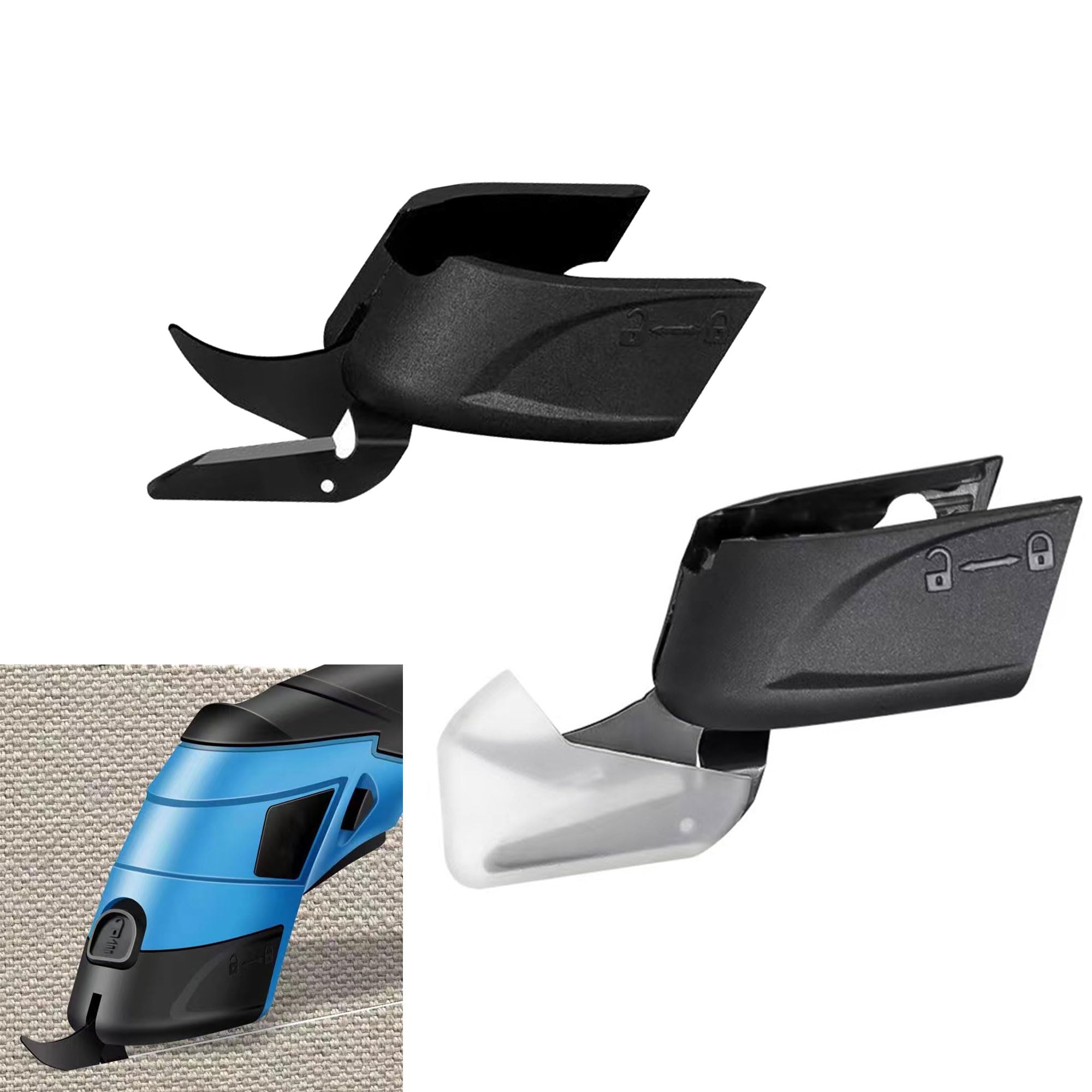 Hayaww 2 Pieces Cutting Heads Electric Scissors Cutter for Fabrics Electric Scissors Replacement Blade for Cardboard Cutter Blade for Household Electric Scissors for Cutting Replacement Blades (B)