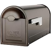 Architectural Mailboxes 8830RZ-10 Winston Post Mount Mailbox, Rubbed Bronze | Galvanized steel build for outside with weather-resistant build and rust-resistant powder-coat finish. USPS approved.