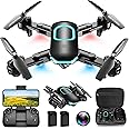 Drone with Camera, Foldable Drone for Beginners with 1080P Camera, Upgrade Altitude Hold, Circle/Rotating/Waypoint Fly, 3D Flip, One Key Start, 3 Speed Mode, 2 Batteries