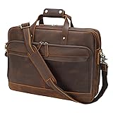 Masa Kawa Leather Briefcase for Men 17" Laptop