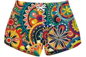 Honeystore Women's Casual Swim Trunks Quick Dry Print Boardshort Beach Shorts