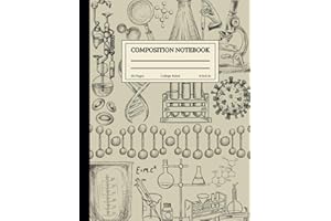 Composition Notebook College Ruled: Genetic Vintage Science Microscope Illustration | Cute Biology Chemistry Aesthetic Journal For University, School, College, Work, Office, And More… | Wide Lined
