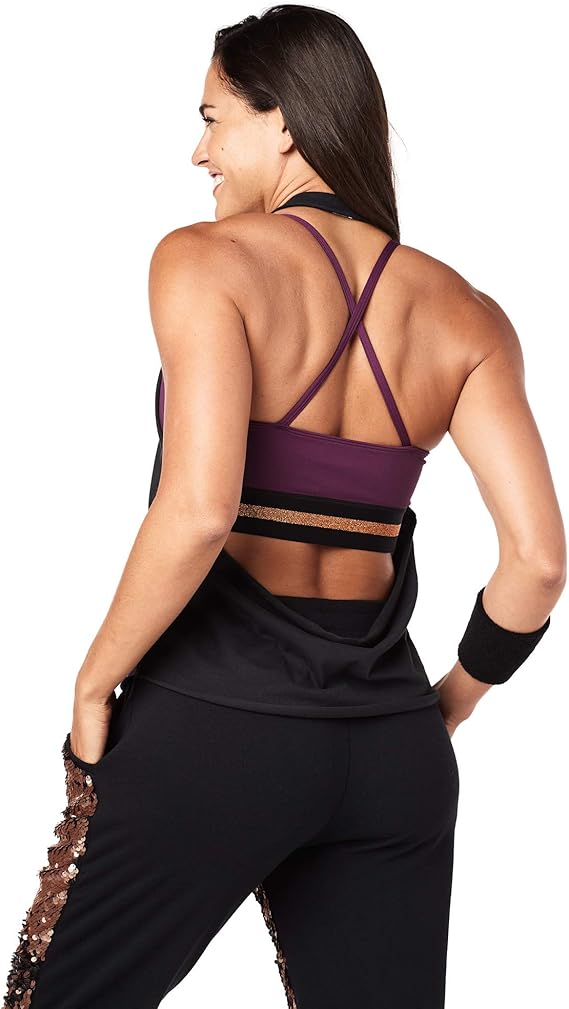 Amazon Co Jp Zumba レディース ユニセックス ワークアウトタンクトップ ファッションプリント Medium Large ブラック 服 ファッション小物