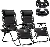 SUNMER Sun Lounger Padded Garden Chairs Set of 2 Zero Gravity Adjustable 30-90° view 1