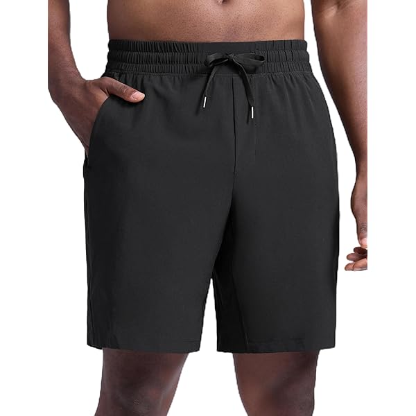 CRZ YOGA Men's Four-Way Stretch Workout Shorts - 9'' Linerless