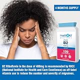 Health4All Vitamin B2 Riboflavin 400mg Migraine Support 120 Capsules view 3