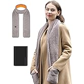 Genovega Heated Fur Scarf for Women Unique Valentine Gifts with 6000mAh Portable Battery Intelligent Rechargeable