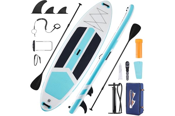 KMFurnila Inflatable Stand Up Paddle Board for All Skill Levels - Portable SUP Paddleboard with Premium Accessories, Durable Construction & Non-Slip Deck for Water Sports Adventures