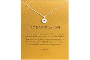 Baydurcan Friendship Anchor Compass Necklace Good Luck Elephant Pendant Chain Necklace with Message Card Gift Card