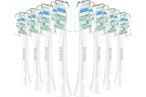 WOJASAL Replacement Brush Heads Compatible with Philips SoniCare Electric Toothbrushes Handle, Toothbrush Heads of Effective Cleaning, for Snap-on System, 8 Pack, White