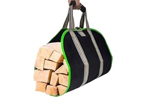 Doublehorse Firewood Carrier Bag,Waxed Canvas Log Carrier Bag for Indoor and Outdoor,firewood carrier，Fireplace Wood Stove Accessories