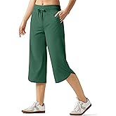 Willit Women's Capri Athletic Hiking Wide Leg Quick Dry Capri Pants Casual Lightweight Summer Cropped Pants