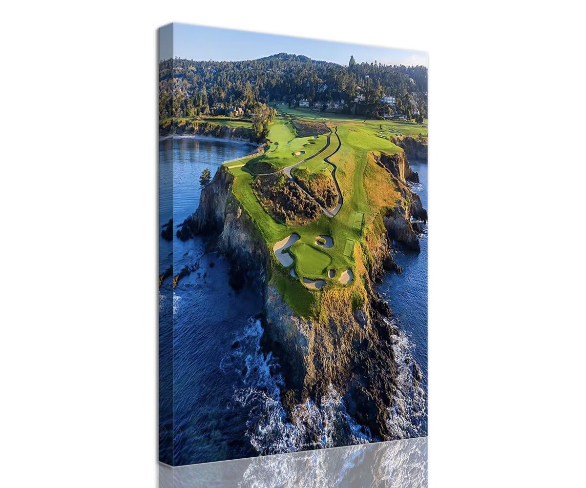 Pebble Beach Golf Course Canvas Wall Art for Living