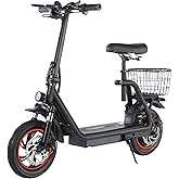 TOOINS M2 Electric Scooter for Adults with Seat - 7075 Aerospace Aluminum Frame, Foldable E-Scooter with 600W Motor Power, 12