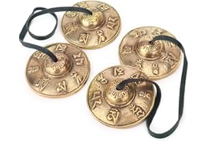 Geytetqi 2 Pair Tibetan Tingsha Cymbals, 2.56 Inch Meditation Chime Bells, meditation bell Instruments, Traditional Finger Cymbals for Therapy, Meditation and Yoga