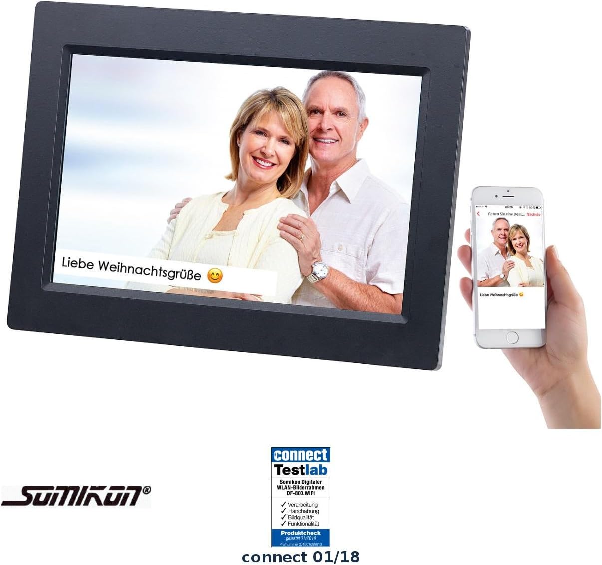 Somikon Digitaler Bilderrahmen Wlan Bilderrahmen Mit 25 7 Cm Ips Touchscreen Weltweitem Bild Upload Digitaler Bilderrahmen Wlan Amazon De Kuche Haushalt