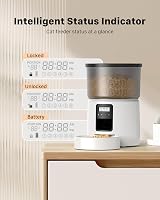 BEMOONY Automatic Cat Feeder 3L 1-6 Meals Dual Power 10s Voice White view 8