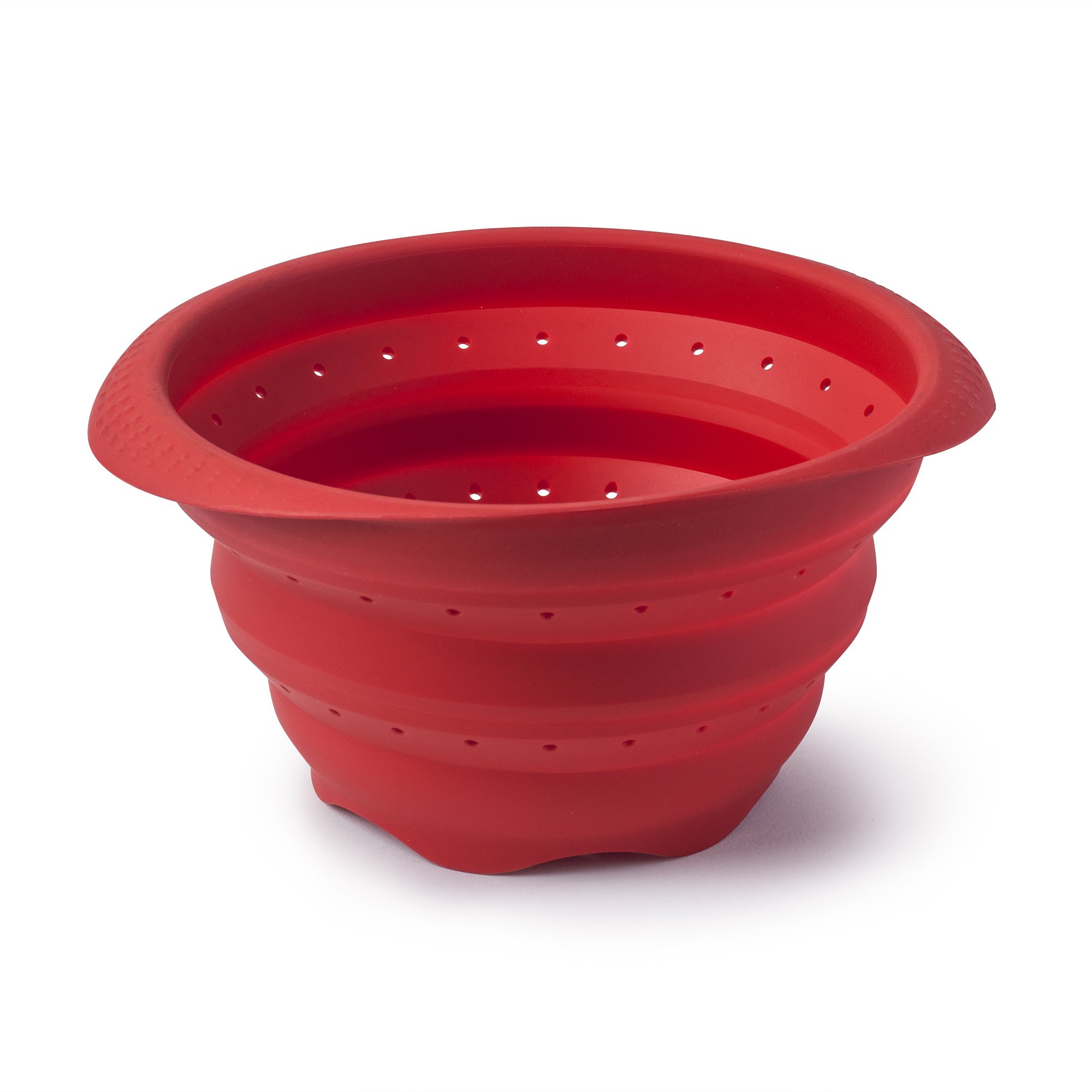 Zeal M125R Stick Non-Scratch Collapsible Colander, Silicone,Red,22.5 x 19 x 4 cm