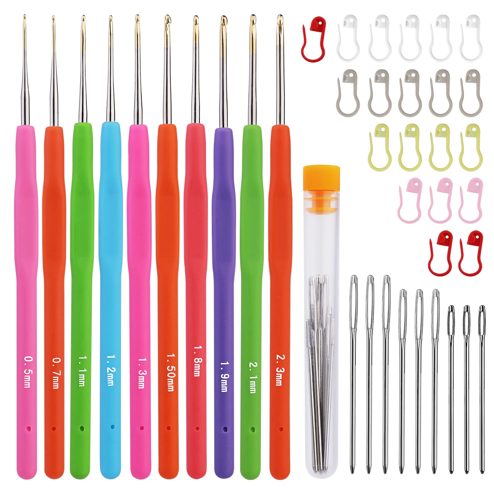 10 Pcs Small Size Crochet Hook Set Ergonomic Soft