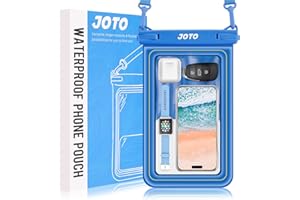 JOTO IP68 Large Waterproof Floating Phone Pouch, Big Float Dry Bag Cellphone Holder Case for iPhone 14 13 12 11 Pro Max Galaxy S23 Ultra S22 S21 Waterproof Wallet for Cash Card Watch -Blue