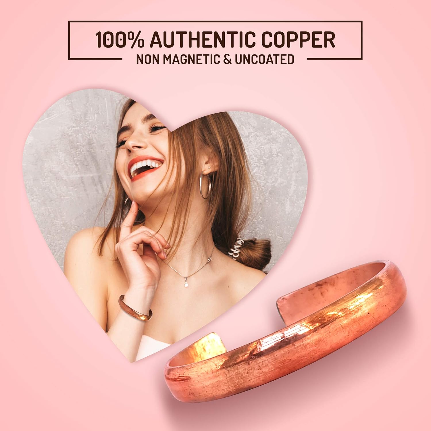 Hand Forged 100% Copper Bracelet for Men & Women ~ Made with Solid and High Gauge Pure Copper ~ Relief of Joint Pain, Arthritis, Joint Inflammation and Skin Allergies (Set of 2, Plain Copper): Health & Personal Care