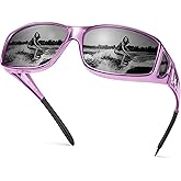 Peekaco Polarized Sunglasses Fit Over Glasses for Women & Men, Wrap Around Summer Shades UV400 Protection