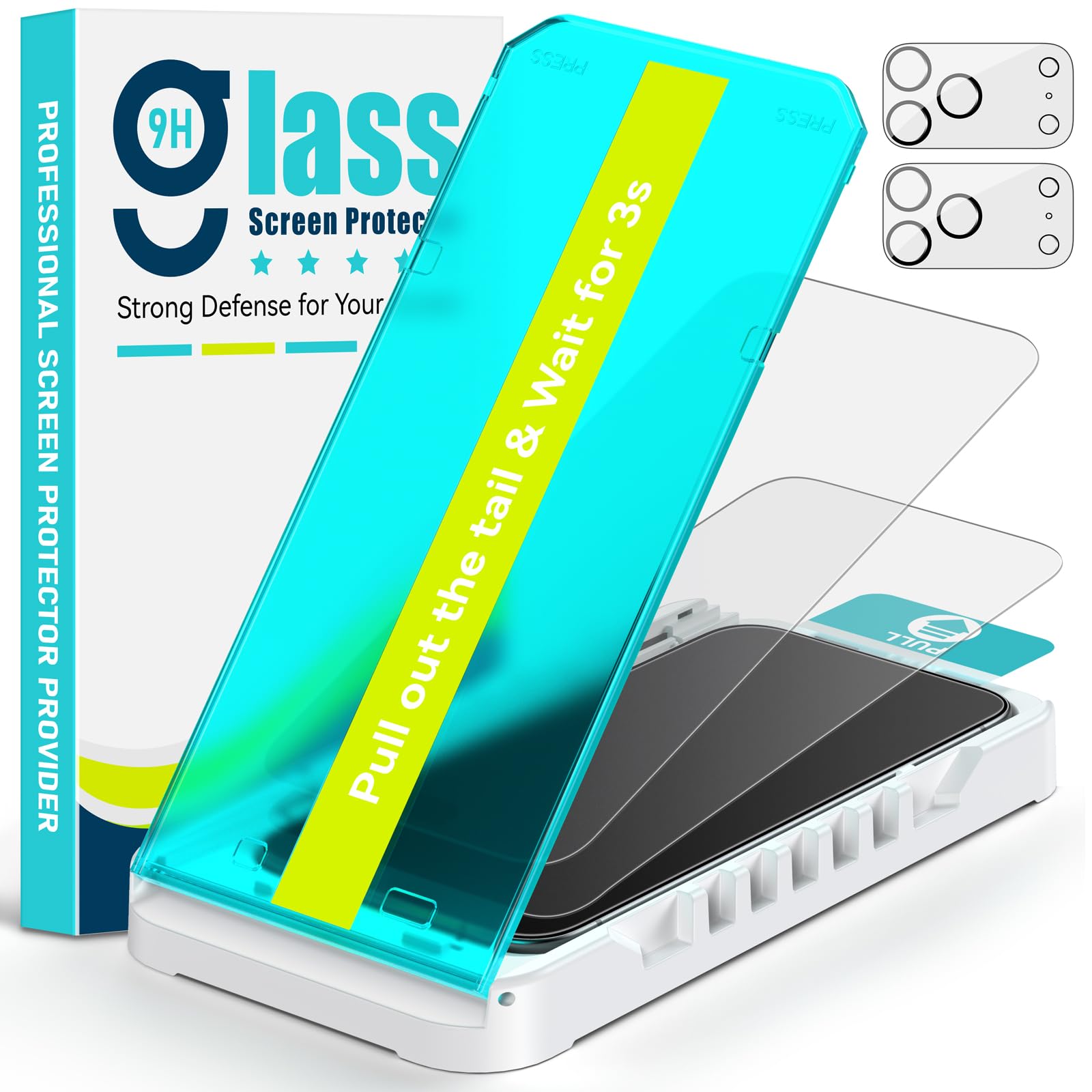 Ksleri 2 Pack Matte Glass Screen Protector for iPhone 17 Pro 6.3-inch with Auto Fit Box + 2 Pack Camera Lens Protector, Anti-Glare Anti-Fingerprint Tempered Glass, Dust Free Installation
