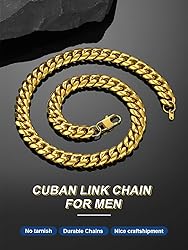 Cuban Link Chain 22inch Stainless Steel Mens Golden