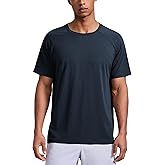 CRZ YOGA Mesh Workout Shirts for Men - Lightweight Breathable T-Shirts Running Athletic Training Short Sleeve Tops