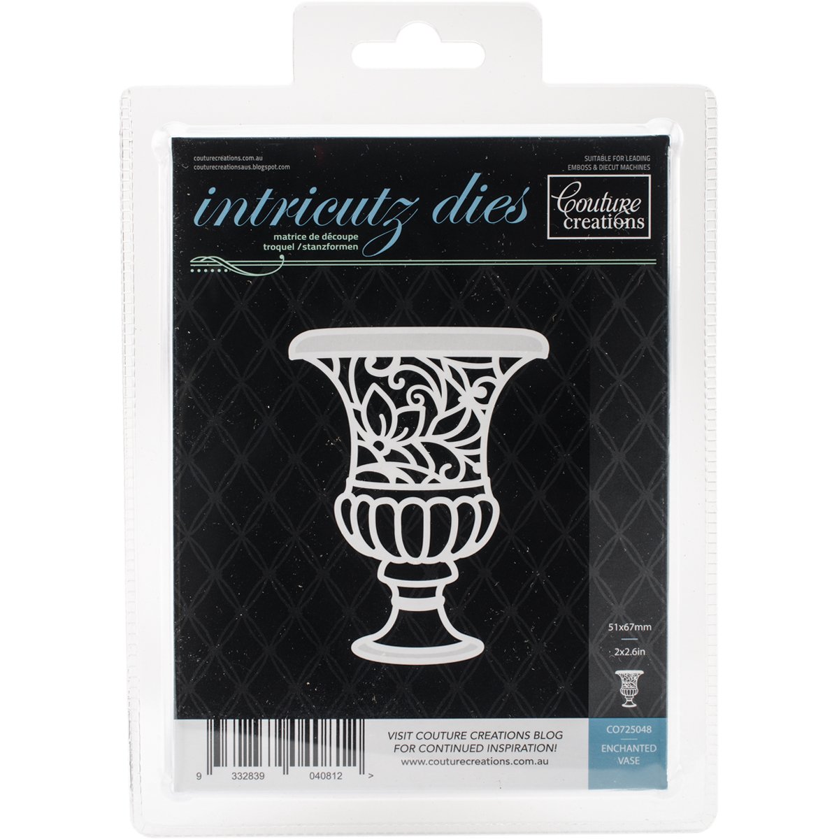 Couture Creations Enchanted Vase Die, Metal, Black, 20.1 x 14.2 x 0.7 cm