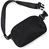 VNINE Belt Bag for Women Men Fashionable Crossbody Fanny Pack Everywhere Waist Packs with Adjustable Strap Lightweight Bum Bag for Running Hiking Travel Workout(Black)