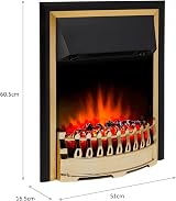 Dimplex Glen Crofton Inset Electric Fire Brass Black Optiflame 2kW Fan Heater view 5