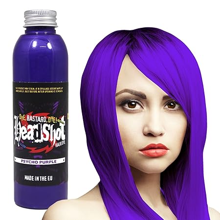 Lila Haarfarbe Headshot Psycho Purple, Semi-permanente Haartönung 150 ml