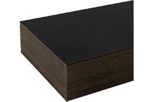 Frametory, Pack of 20 Heavy Duty Chipboard sheets, 12x12 inch black Bookboards, 80PT(0.08") Thick Paperboard for Bookbinding, Covers, Art Bases, Boxes and Packaging