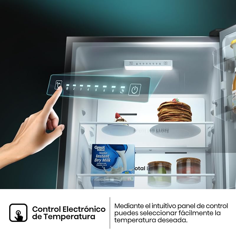 RB329N4ACE - Frigorífico combinado independente, Total No Frost com ventilação de fluxo múltiplo, Inox Look, altura 180 cm, capacidade líquida 255 L