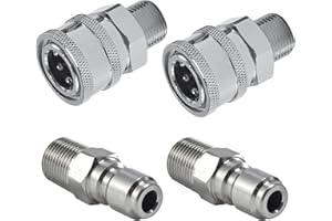 Raincovo Pressure Washer Quick Connect 3/8 Inch, Pressure Washer Fittings, Adapter Set, Male Thread, 4 Pieces