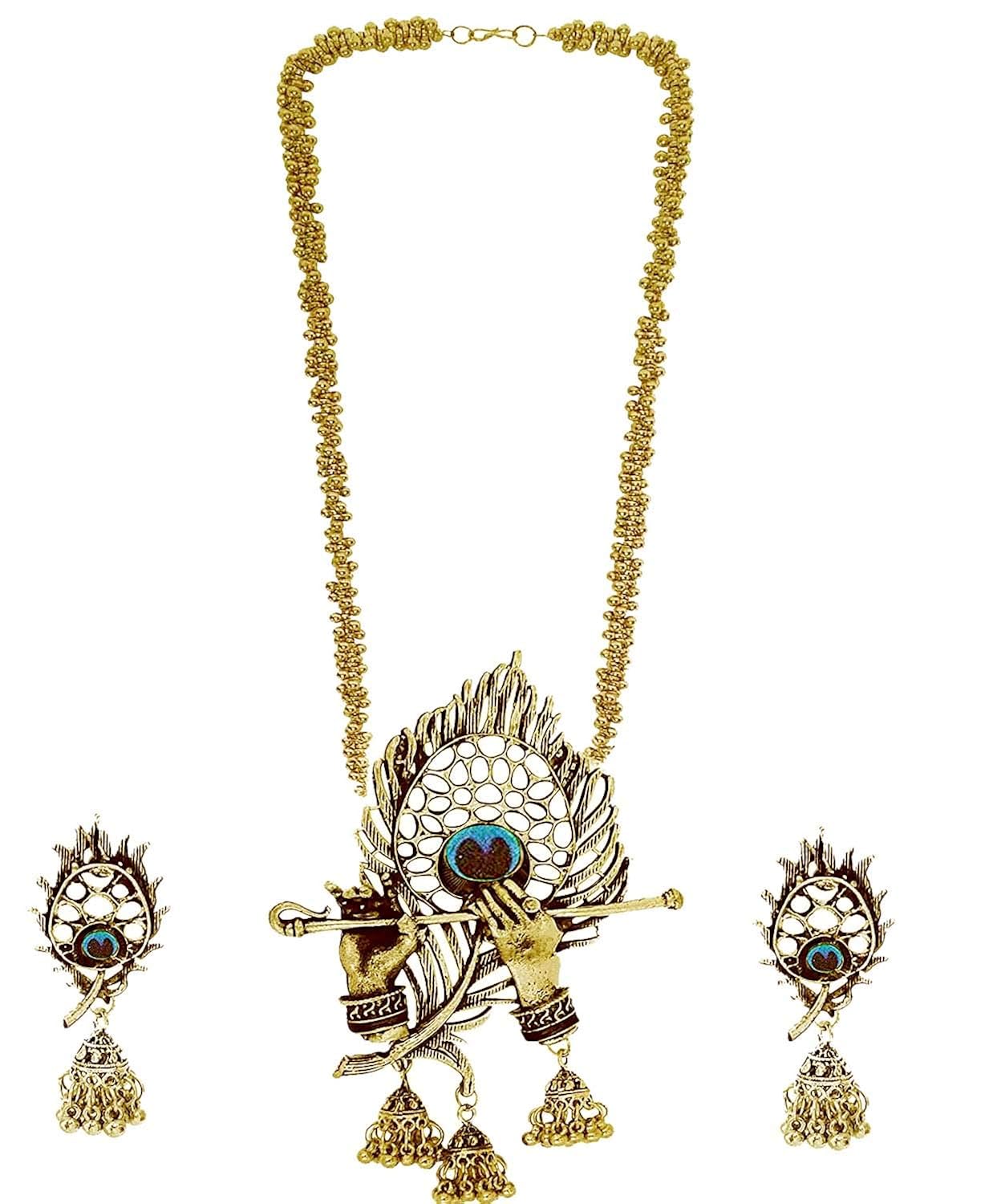 Buy Total Fashion Stylish Oxidised Gold Plated Krishna Flute Necklace