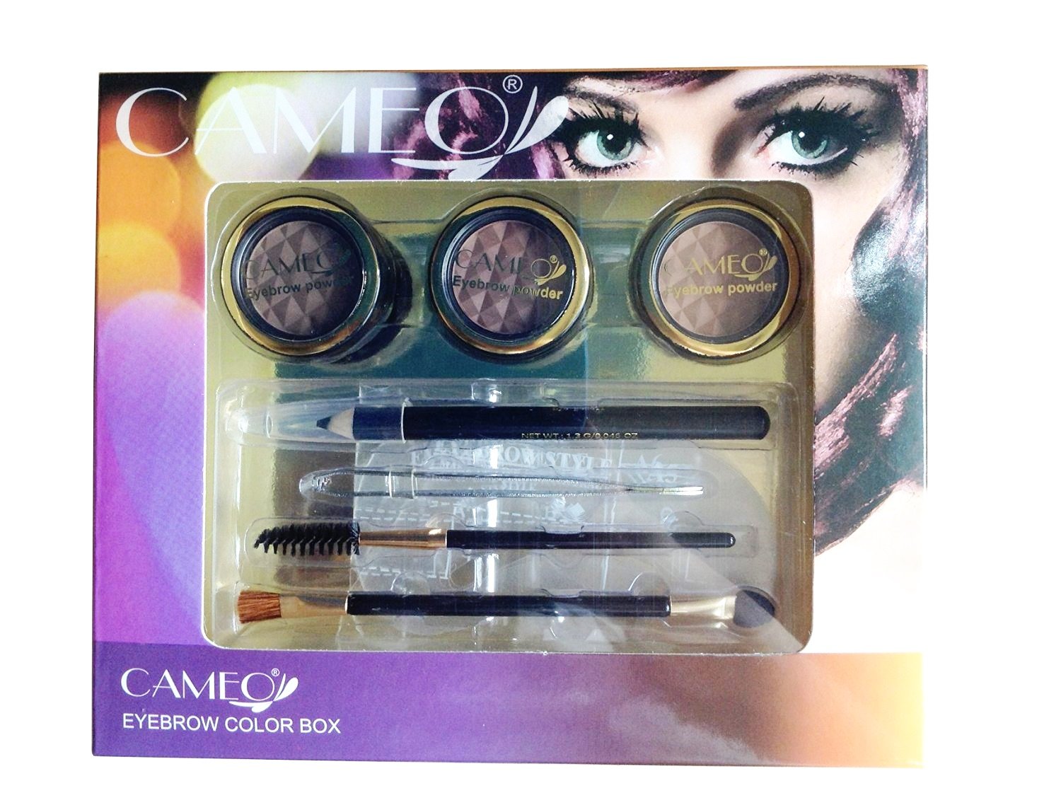 Cameo Perfect Brow Makeup Eyebrow Pencil Stencil Kit