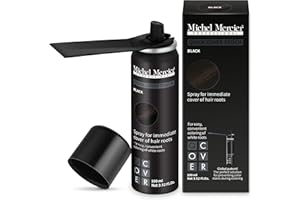 Michel Mercier Hair Root Touch Up Spray with Unique Applicator, Protects Hairline and Scalp Health, Fast and Easy Grey Hair Cover Up Concealer for Women and Men (Black)