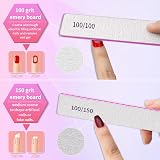 METEOROCK 80/80 Grit Nail File Double Sided 12 Pc Poly Extension Salon Manicure view 3