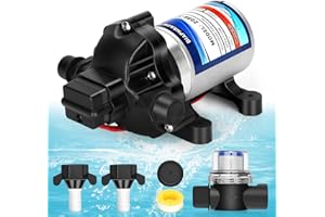 BETOLLO High-End 2088-554-144/2088-403-144 Fresh Water Pump,12 VDC,3.5 Gallons Per Minute,45 Psi,1/2MNPT Connection,Water Delivery Pump for RV or Marine Use,No Noise,Includes Detachable Filters!
