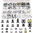 TWTADE 260pcs Micro Momentary Tact Switch Tactile Push Button Switch 26 Values 4 pin/3 pin/2 pin Assortment Kit QC-26V