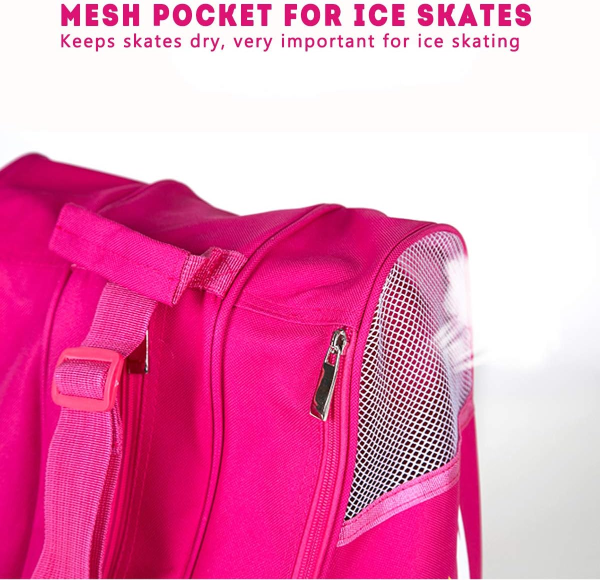 Ice Skate Bag Girls, Roller Skates Bag Inline Skate Bag Roller Ski Boot Bag, Women Figure Hockey Skate Bag Rollerskates Ice Skating Bags, Multiple Pockets for Ice Skate Protective Gears for Kids Adults : Sports & Outdoors
